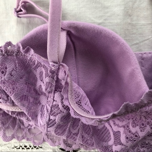 Aerie Purple Violet lace Bralette with adjustable straps & closure. Feminine XS - Picture 7 of 8